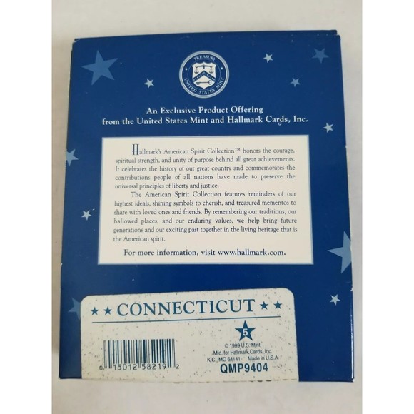 Hallmark Ornament 1999 AMERICAN SPIRIT COLLECTION Connecticut State Quarter - Picture 2 of 4